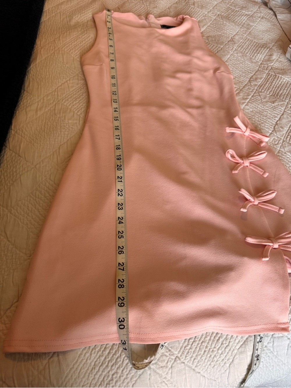 Club L London Pale Pink Sleeveless Midi Dress with Side Bows - Picture 5 of 12